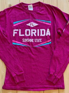 Florida Sunshine State Retro Bright Colors Neon Souvenir Tourist Beach T-Shirt S